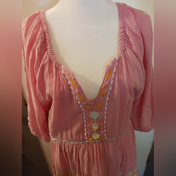 Simply Southern Pink Maxi Dress Women XXL 100% Cotton Full Skirt Pre-worn - Picture 7 of 12